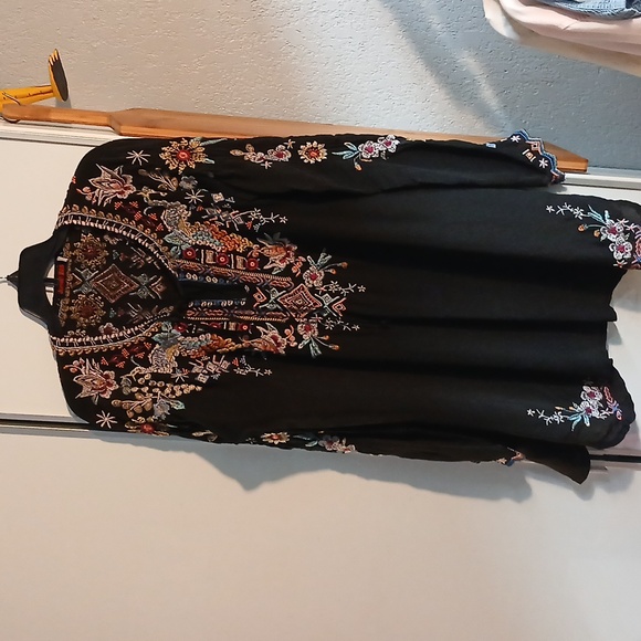 Embroidered front & back Copra Rayon Tunic Top. - Picture 9 of 13